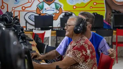 Aula de tecnologia do Empreender 60+